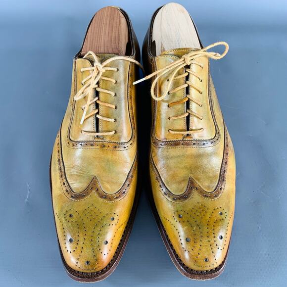 CALZOLERIA HARRIS Size 9 Tan Perforated Leather Lace-Up Shoes - Picture 4 of 8